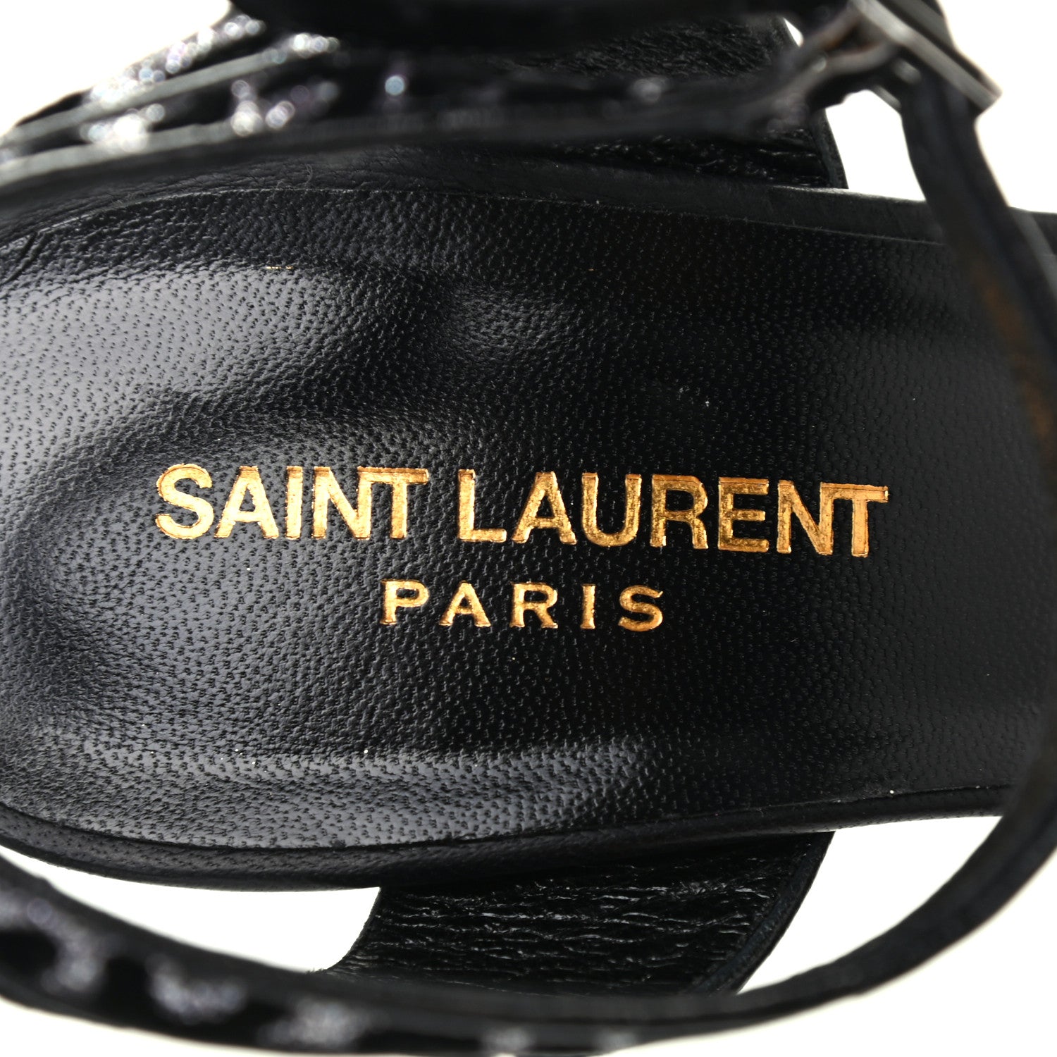 Saint Laurent Velvet Glitter Leopard Print Platform Sandals 40 Argento Black 7 of 8