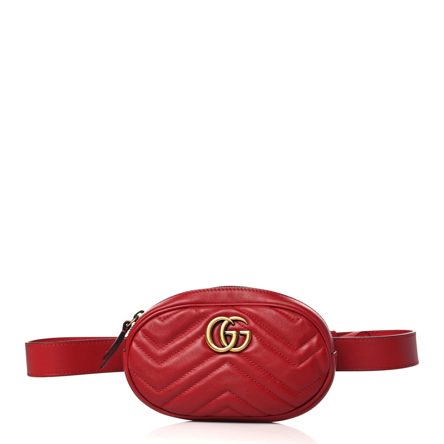Calfskin Matelasse GG Marmont Belt Bag 85 34 Hibiscus Red