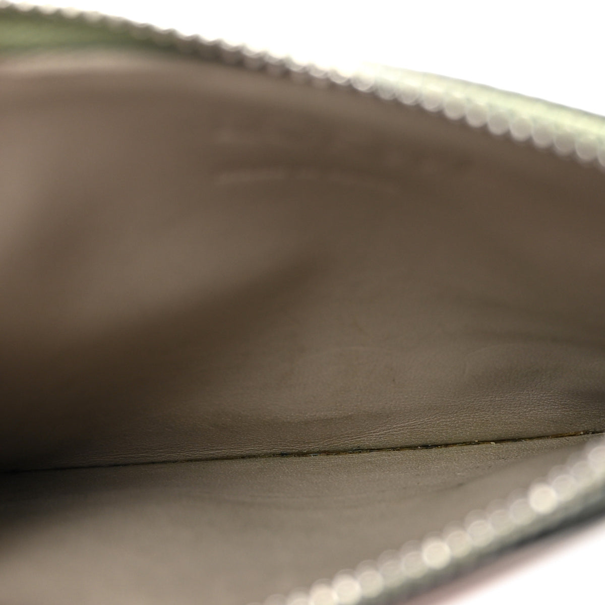 Soft Grained Calfskin Zip Coin Card Holder Rosemary Tan