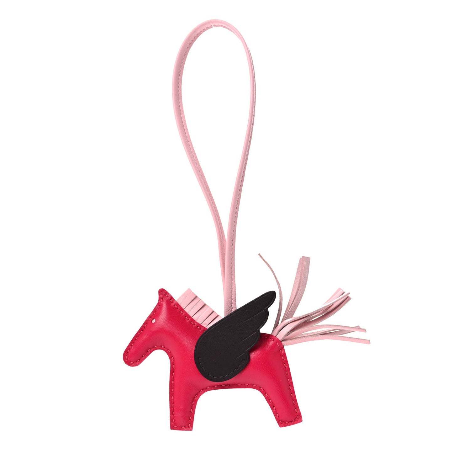 Milo Lambskin Grigri Rodeo Pegase Horse Bag Charm PM Framboise Rose Sakura Rouge Sellier