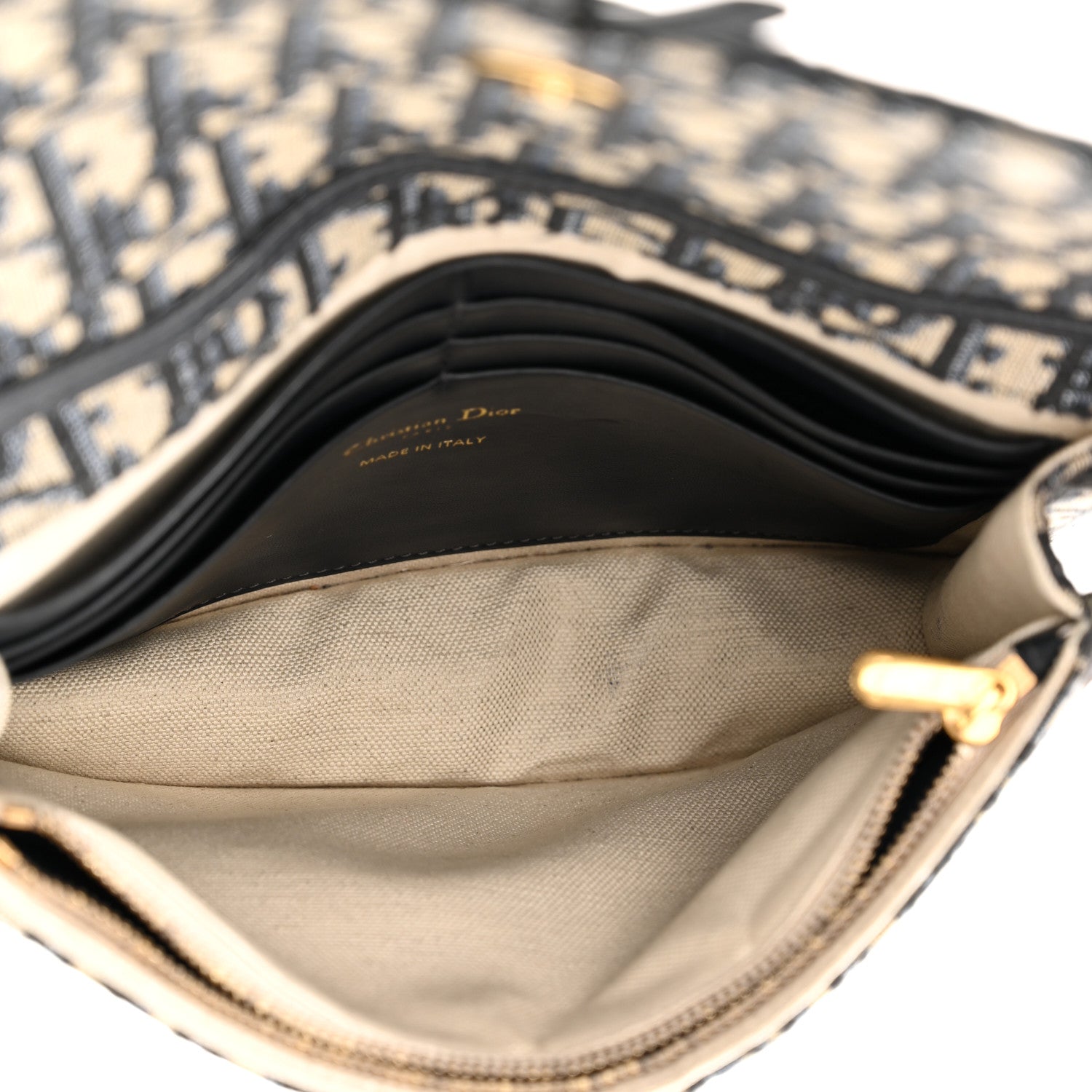 Christian Dior Oblique Saddle Chain Pouch Blue 5 of 9