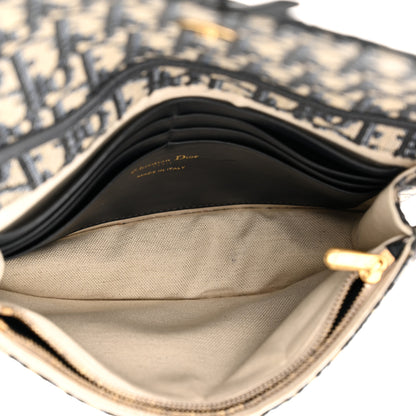 Christian Dior Oblique Saddle Chain Pouch Blue 5 of 9