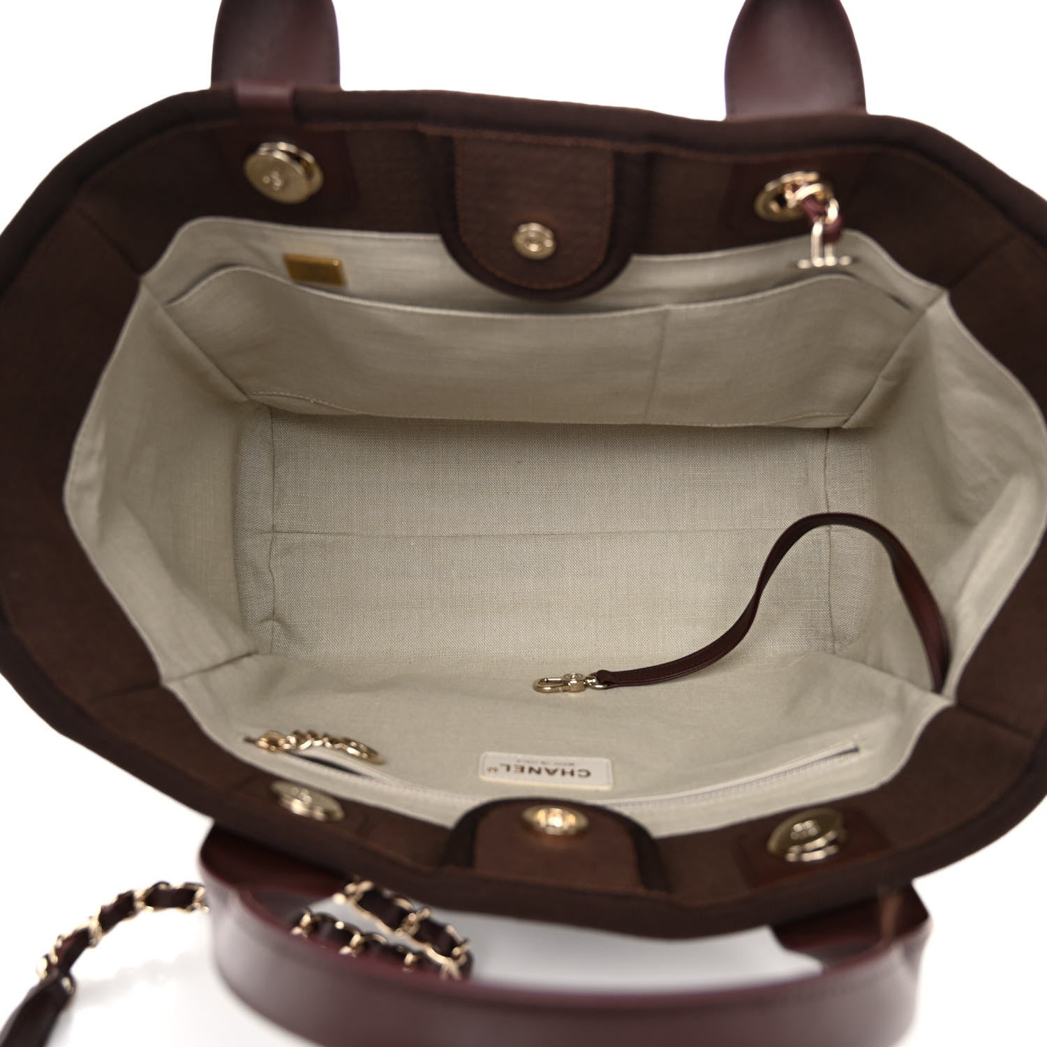 Chanel Mixed Fibers Small Deauville Tote Brown 6 of 11