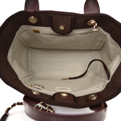 Chanel Mixed Fibers Small Deauville Tote Brown 6 of 11