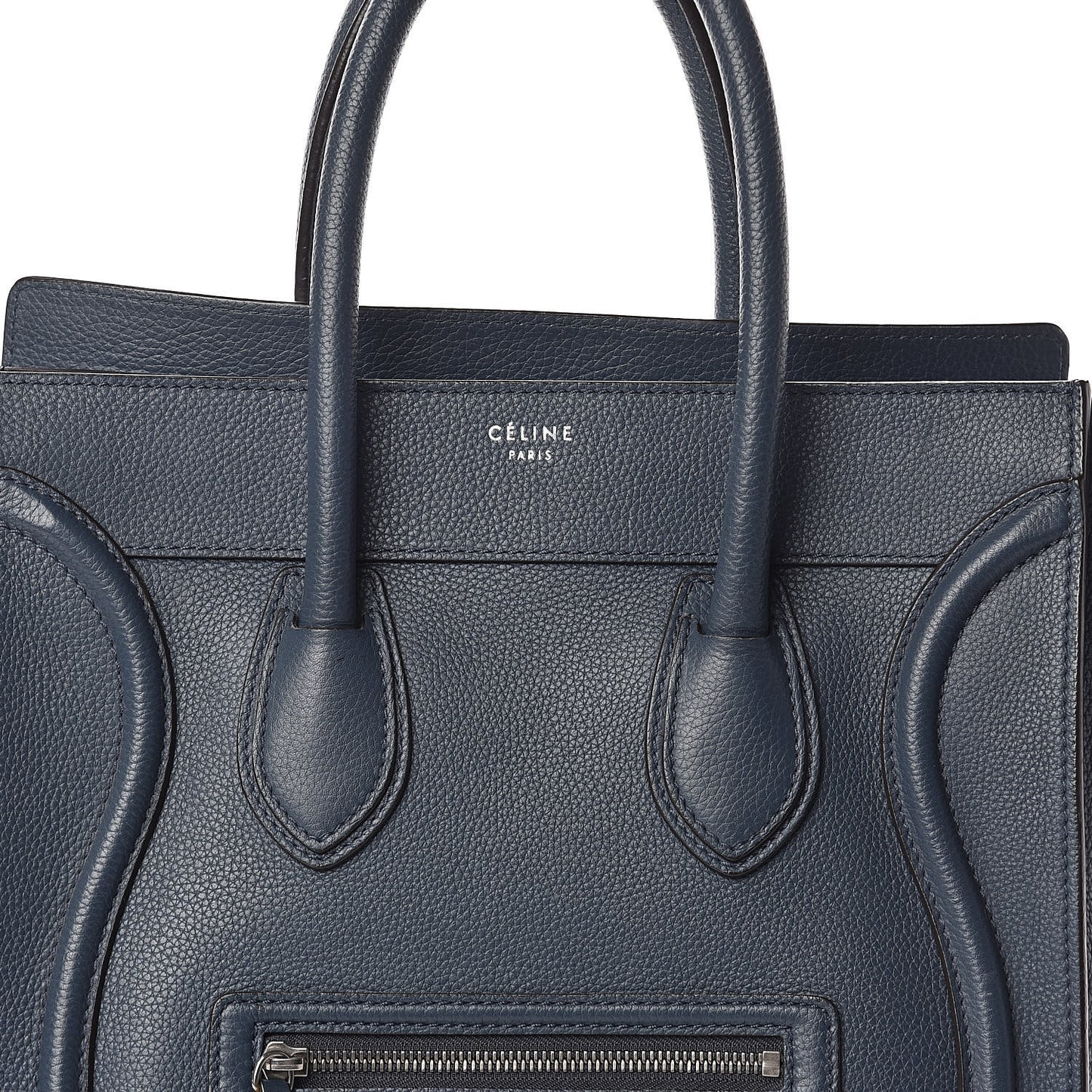 Drummed Calfskin Mini Luggage Slate
