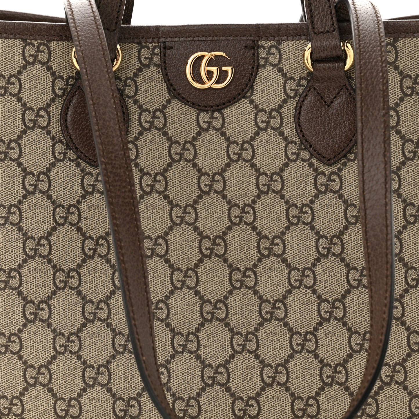 GG Supreme Monogram Textured Calfskin Small Ophidia Shoulder Tote Bag Beige Ebony New Acero