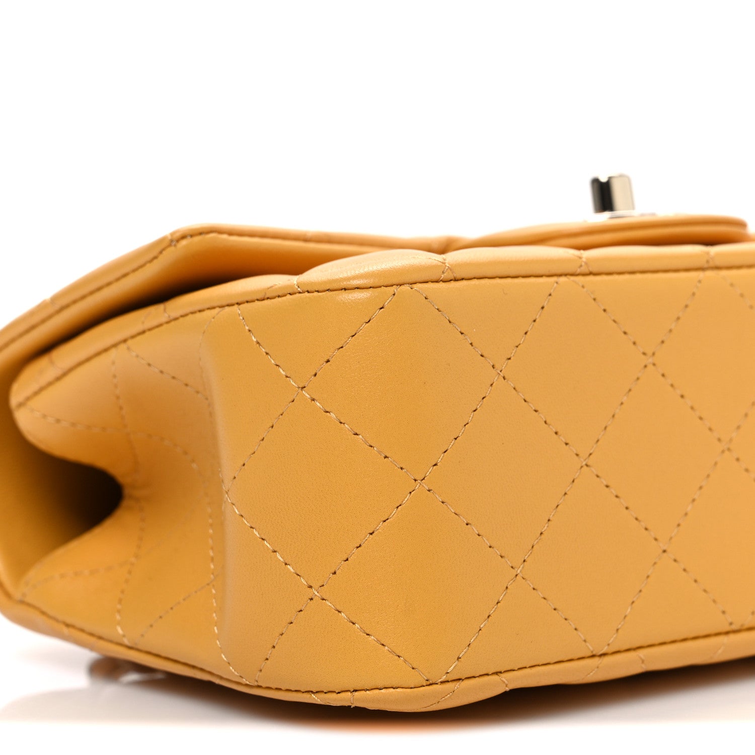 Chanel Lambskin Quilted Mini Top Handle Rectangular Flap Yellow 9 of 11