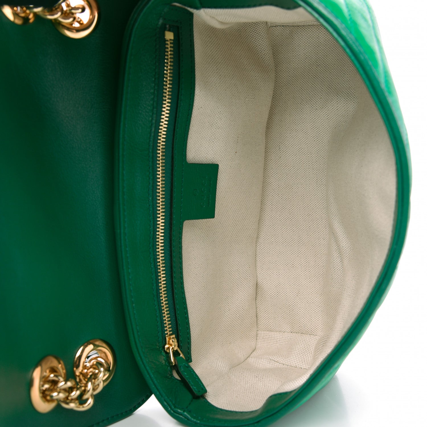 Gucci Azalea Calfskin Enamel Matelasse Diagonal Small Torchon GG Marmont Shoulder Bag New Shamarock Emerald 5 of 10