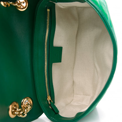 Gucci Azalea Calfskin Enamel Matelasse Diagonal Small Torchon GG Marmont Shoulder Bag New Shamarock Emerald 5 of 10