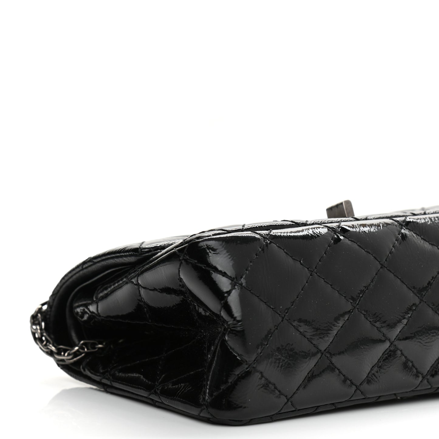 Crinkled Patent Quilted 2.55 Reissue 224 Flap Black