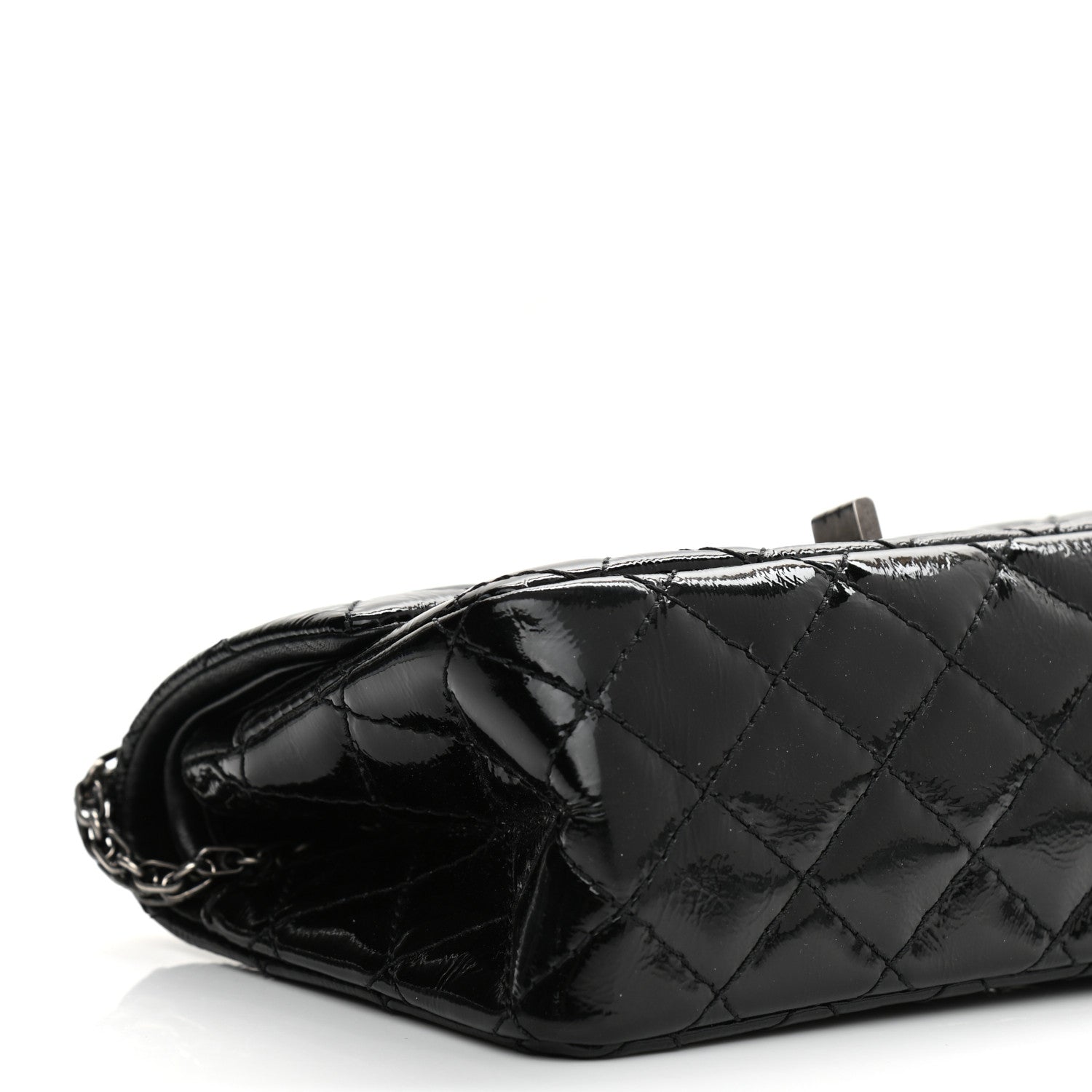 Chanel Crinkled Patent Quilted 2.55 Reissue 224 Flap Black 9 of 10