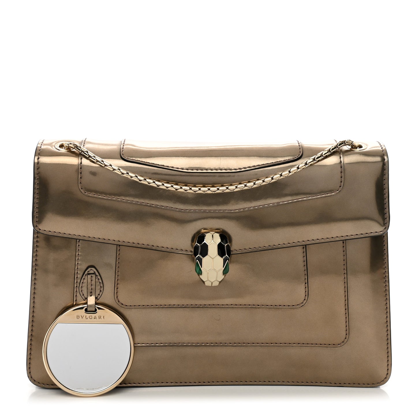 Metallic Calfskin Serpenti Forever Crossbody Bag Gold