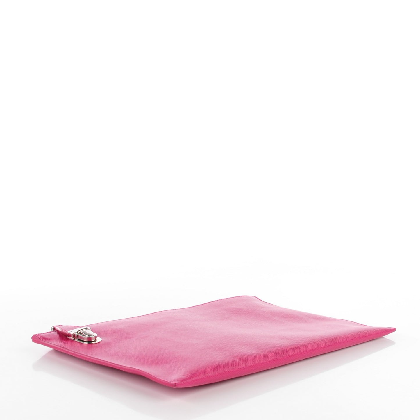 Saffiano Lux Pochette Clutch Fuxia