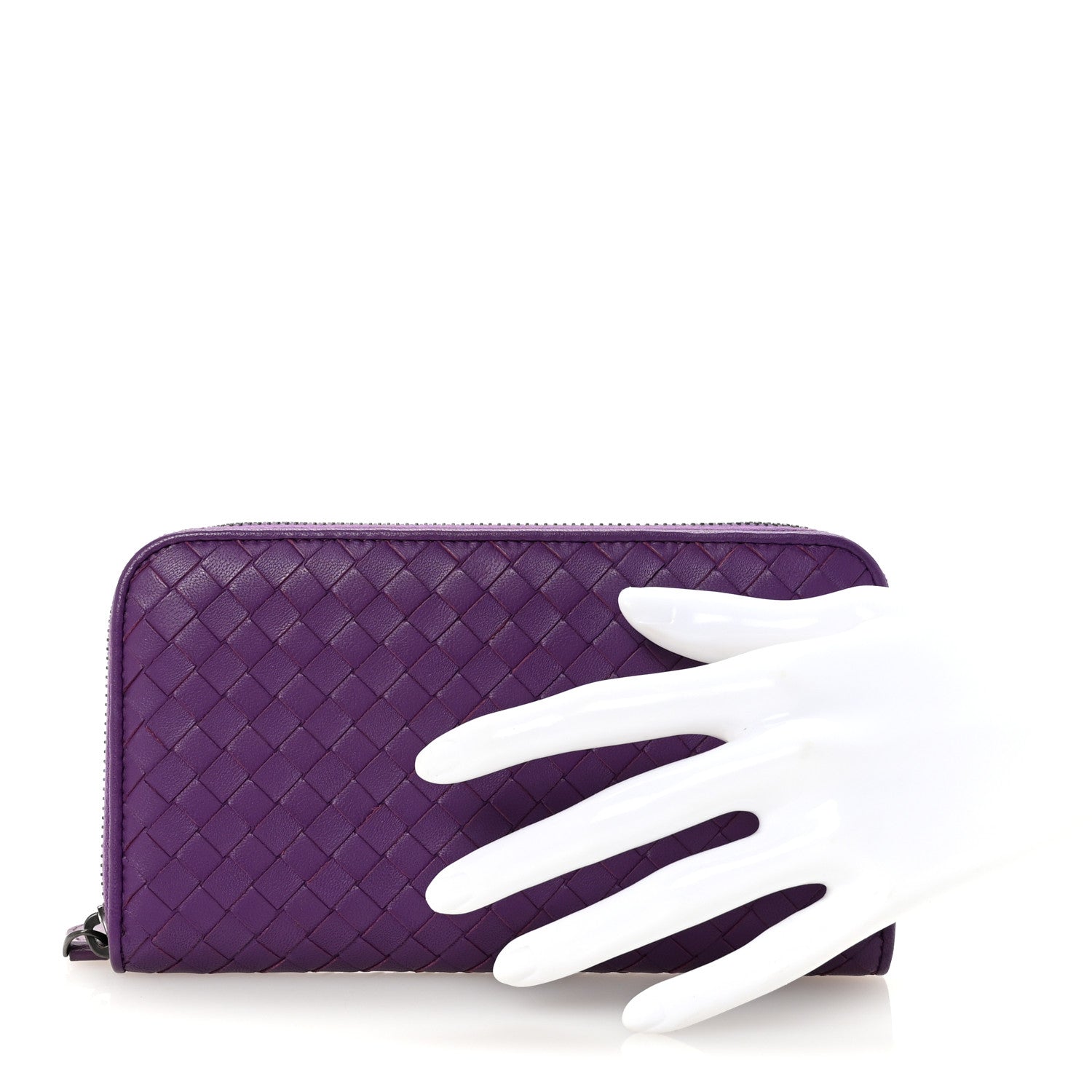 Bottega Veneta Nappa Intrecciato Zip Around Wallet Byzantine