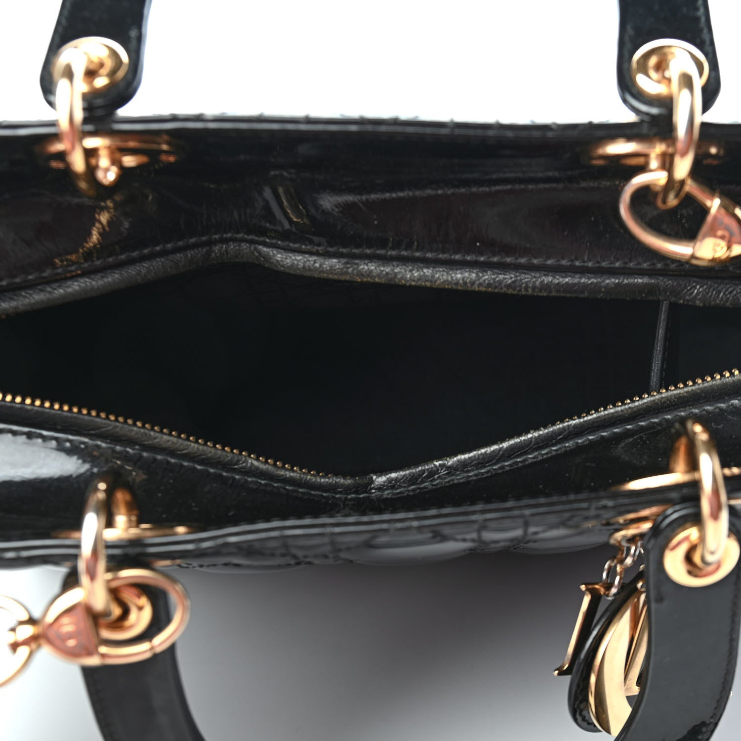 Christian Dior Patent Cannage Large Lady Dior Black 5 of 11