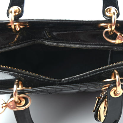 Christian Dior Patent Cannage Large Lady Dior Black 5 of 11