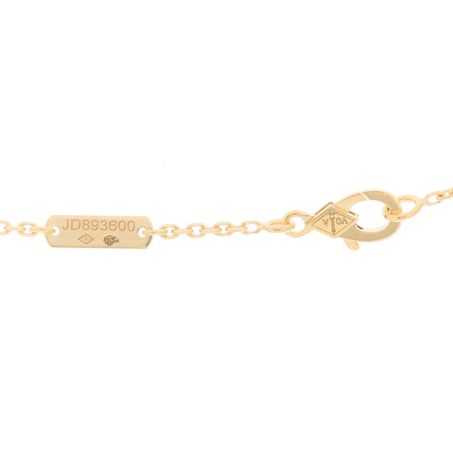 Van Cleef & Arpels 18K Yellow Gold Carnelian Vintage Alhambra Pendant Necklace 5 of 6