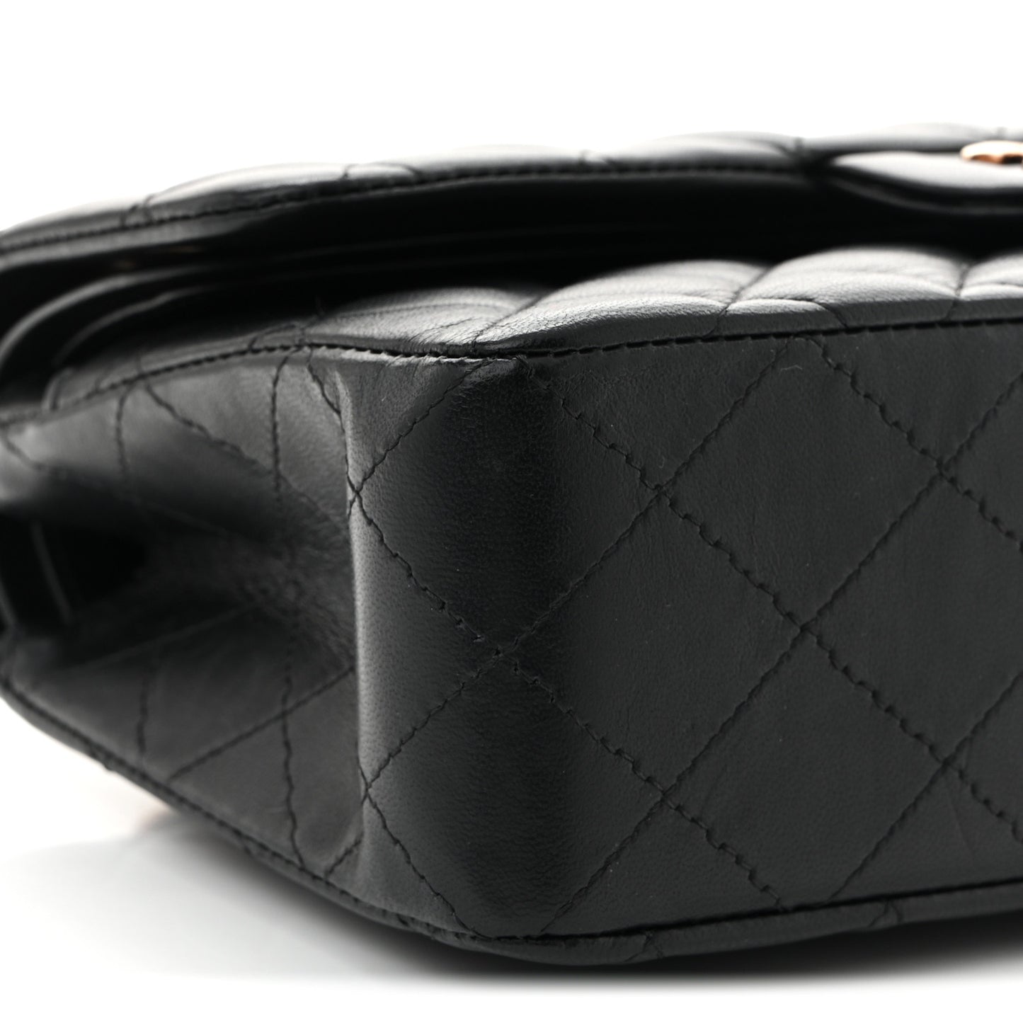 Lambskin Quilted Small Double Flap Black