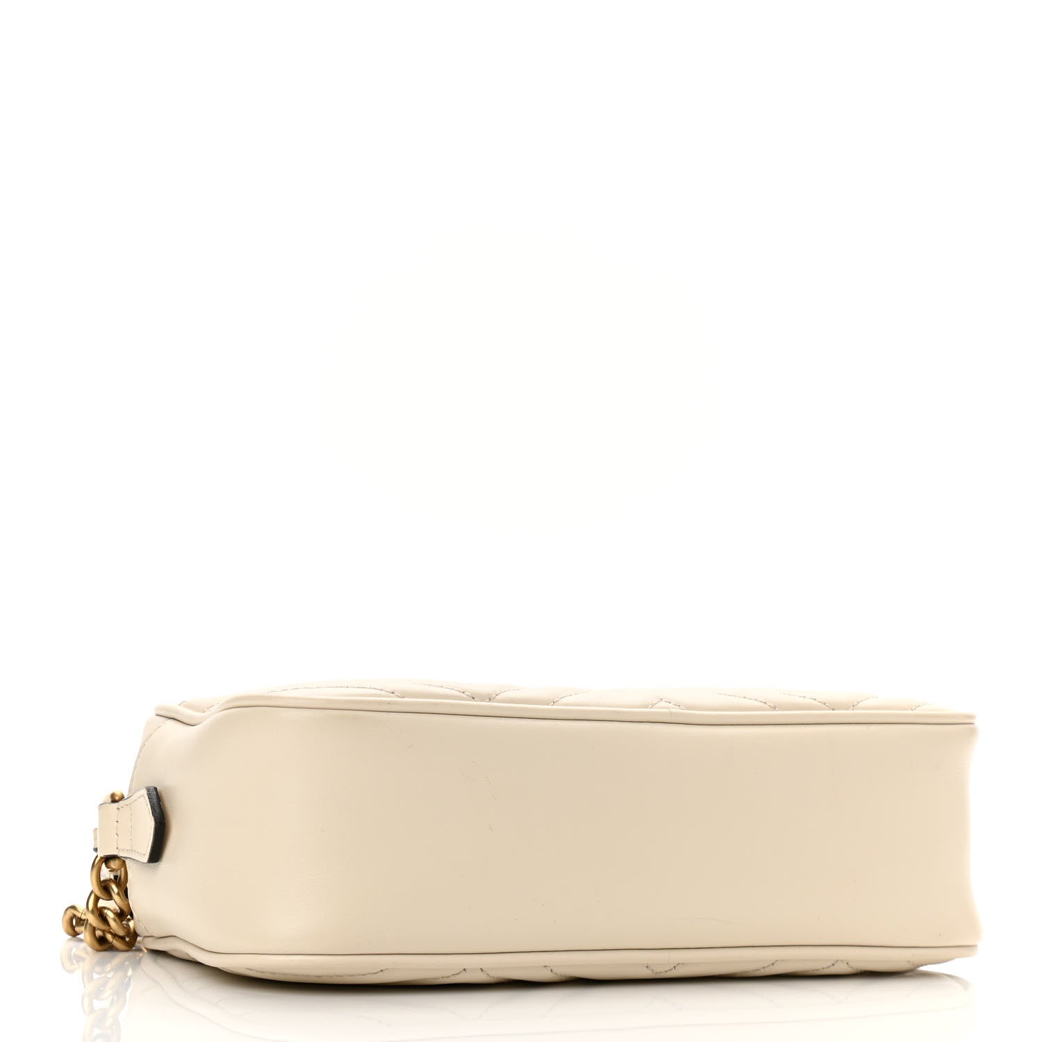 Gucci Calfskin Matelasse Small GG Marmont Chain Shoulder Bag White 4 of 12