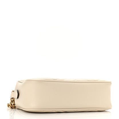 Gucci Calfskin Matelasse Small GG Marmont Chain Shoulder Bag White 4 of 12