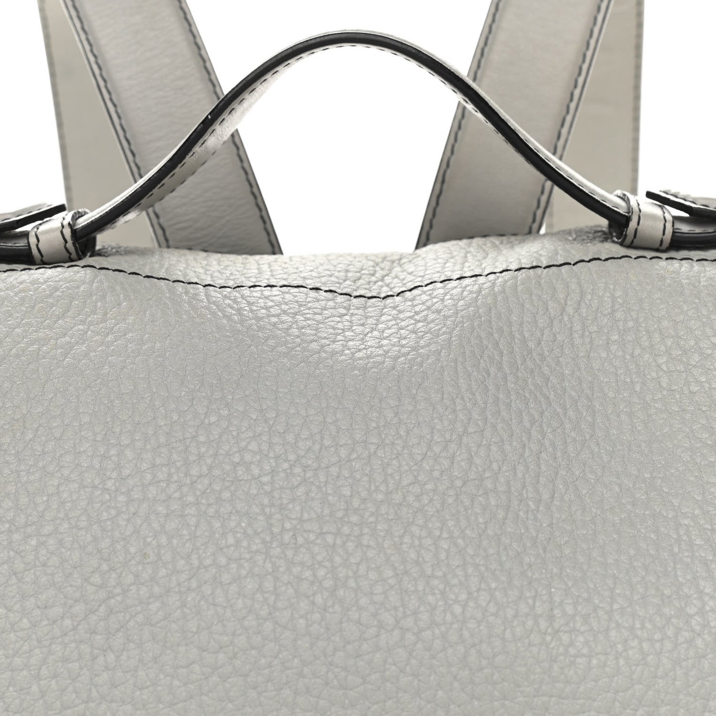 Pebbled Calfskin Small PS Courier Backpack Heather Grey
