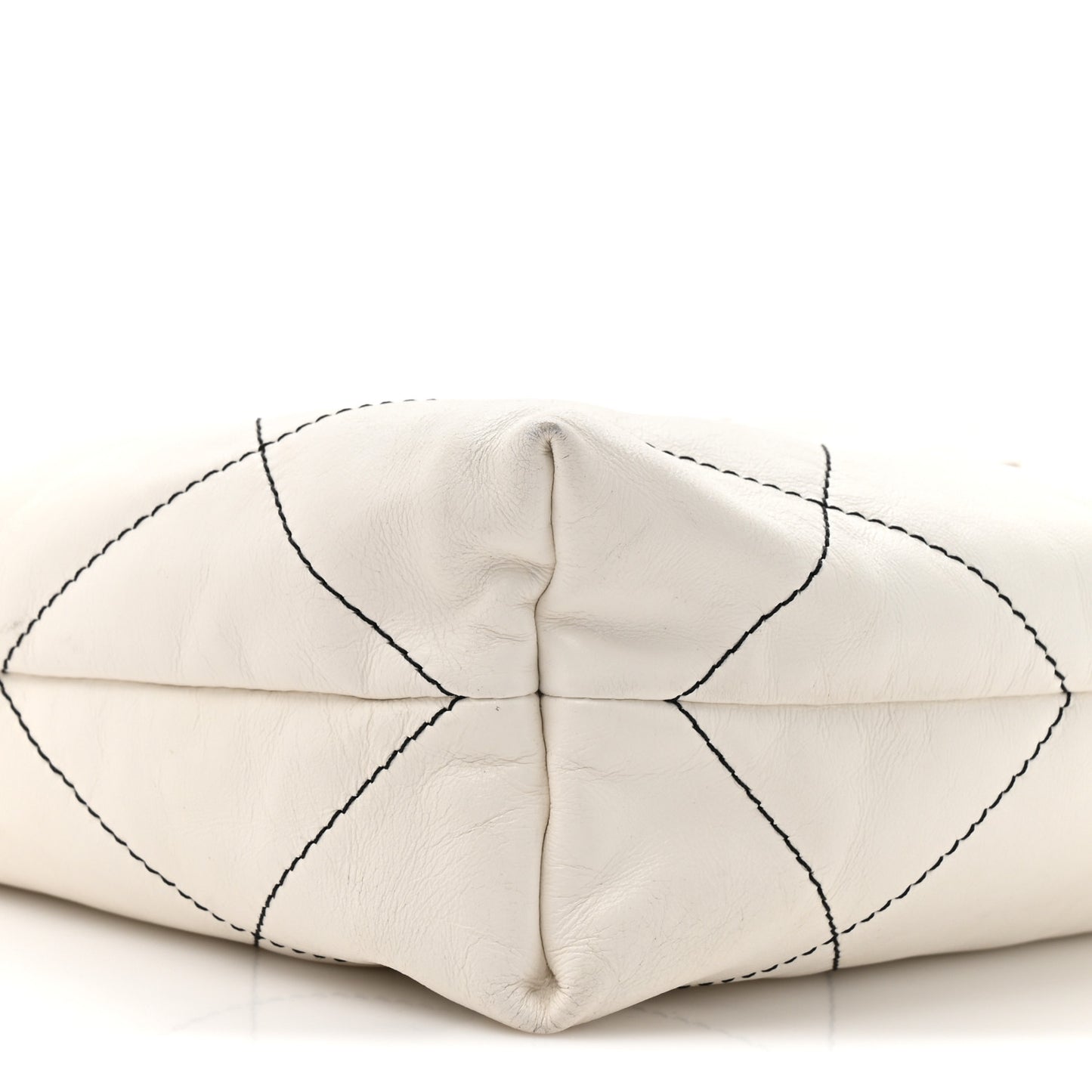 Shiny Calfskin Quilted Small Chanel 22 White Black