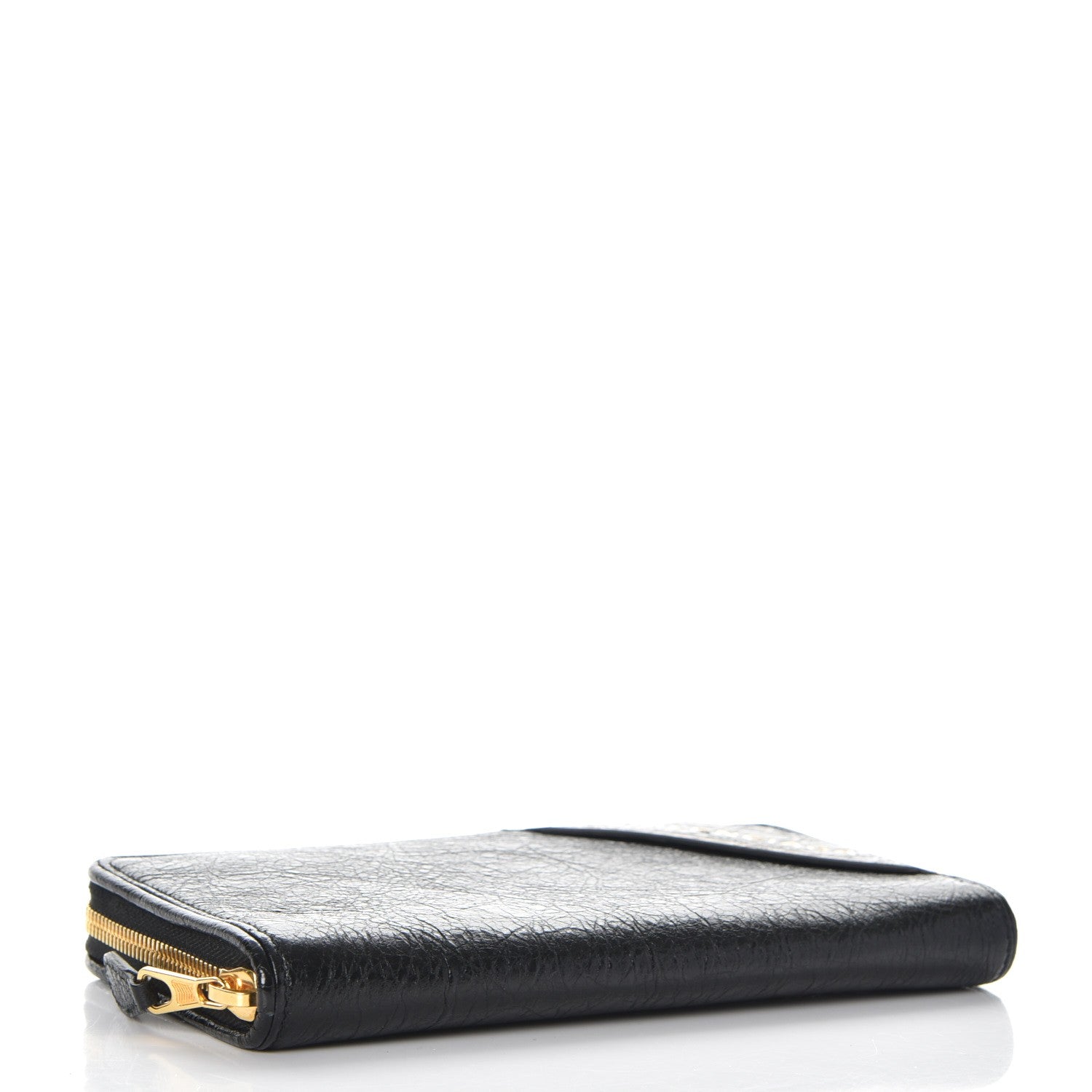 Balenciaga Agneau Blanket Continental Zip Around Wallet Black 4 of 7