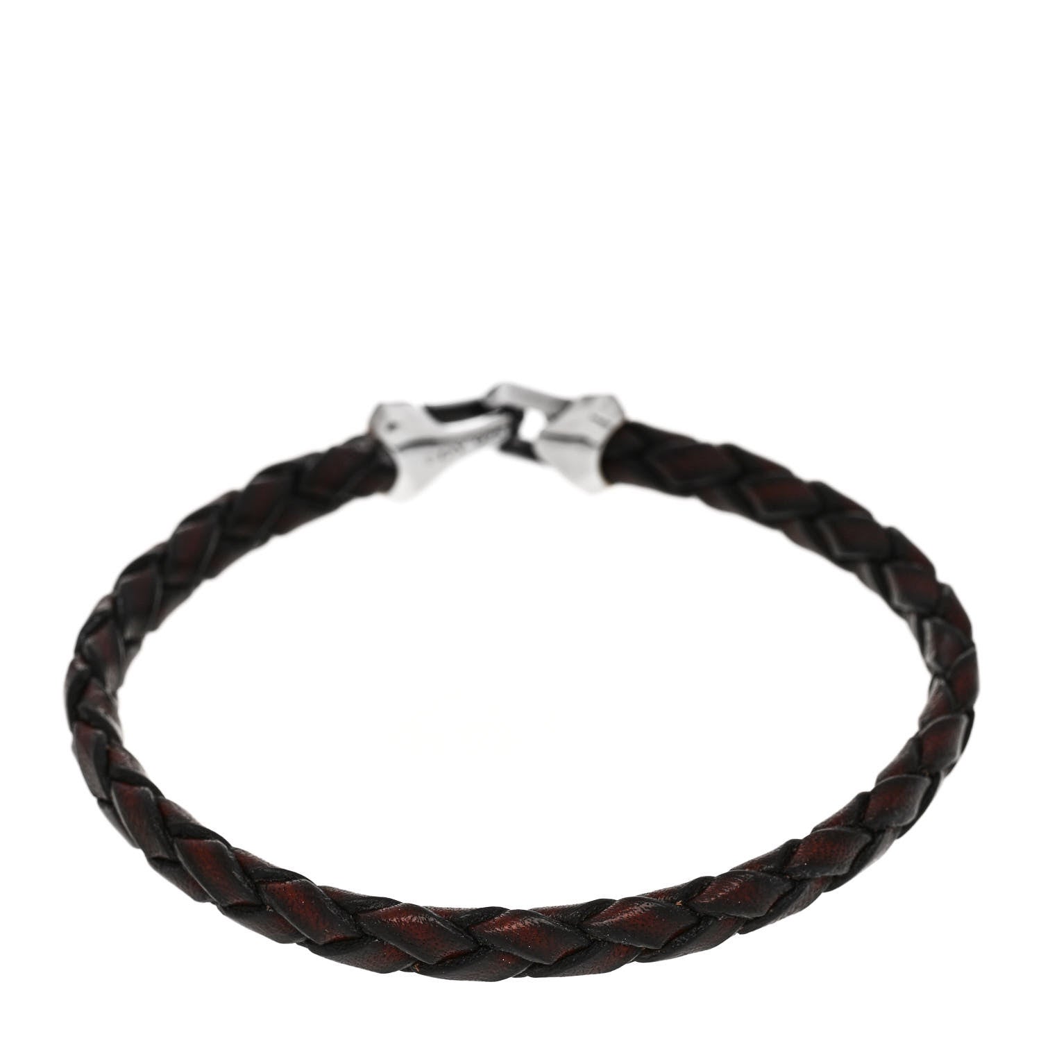 David Yurman Sterling Silver Leather Armory Bracelet Brown 2 of 3