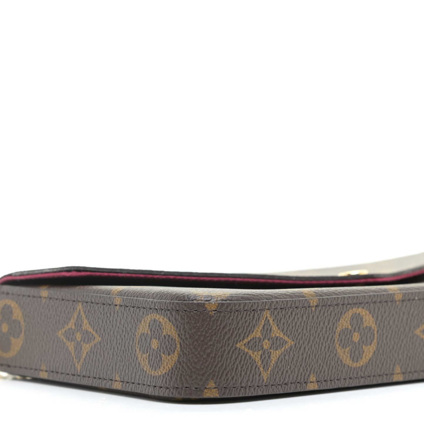 Monogram Pochette Felicie Chain Wallet Fuchsia