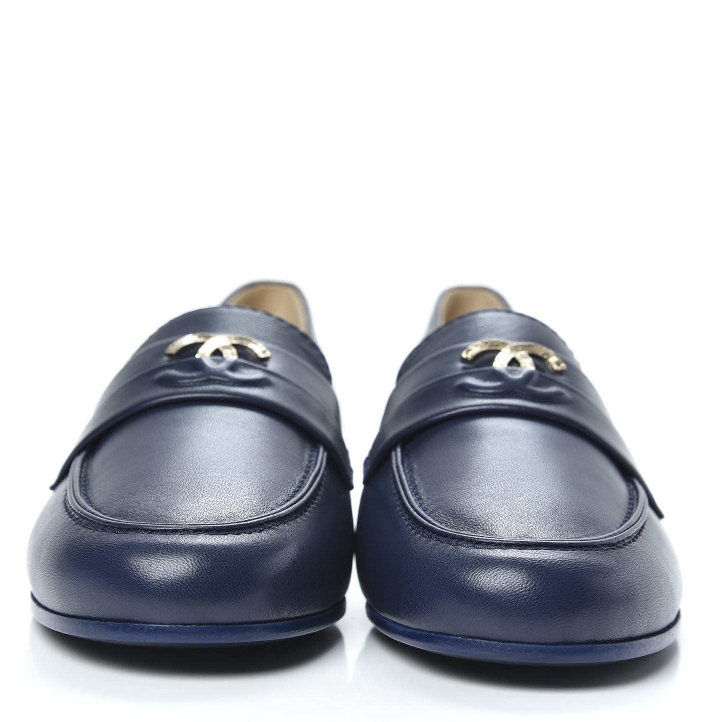 Lambskin CC Loafers 35.5 Navy