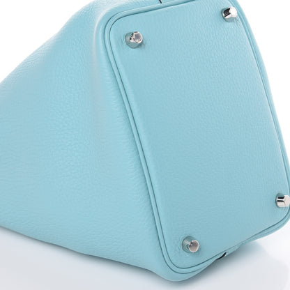 Hermes Taurillon Clemence Picotin Lock 18 PM Bleu Atoll 8 of 9