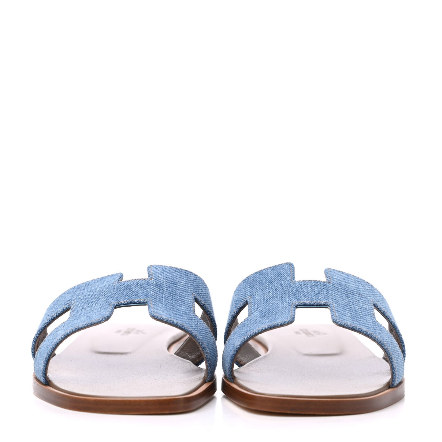 Denim Canvas Oran Sandals 37 Bleu Clair