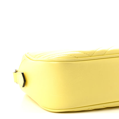 Gucci Calfskin Matelasse Small GG Marmont Chain Shoulder Bag Banana 9 of 10