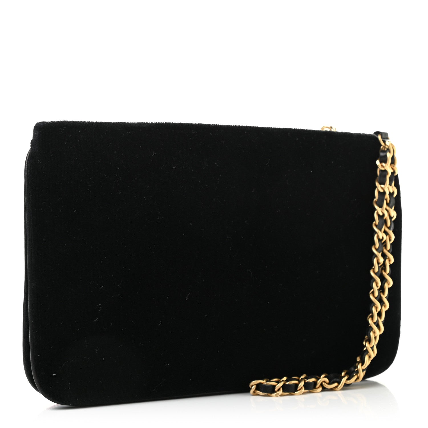 Chanel Velvet Sequin Beaded Tassel Clutch Black 3 of 9