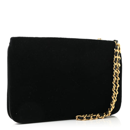 Chanel Velvet Sequin Beaded Tassel Clutch Black 3 of 9