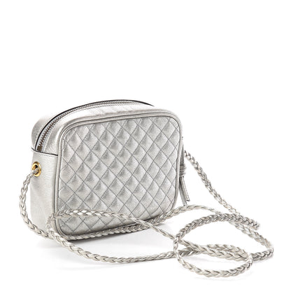 Gucci Laminated Nappa Web Trapuntata Mini GG Shoulder Bag Argento 3 of 9