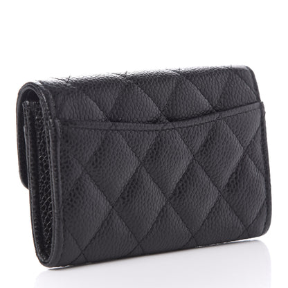 Chanel Caviar Quilted Flap Card Holder Wallet Black 3 of 11