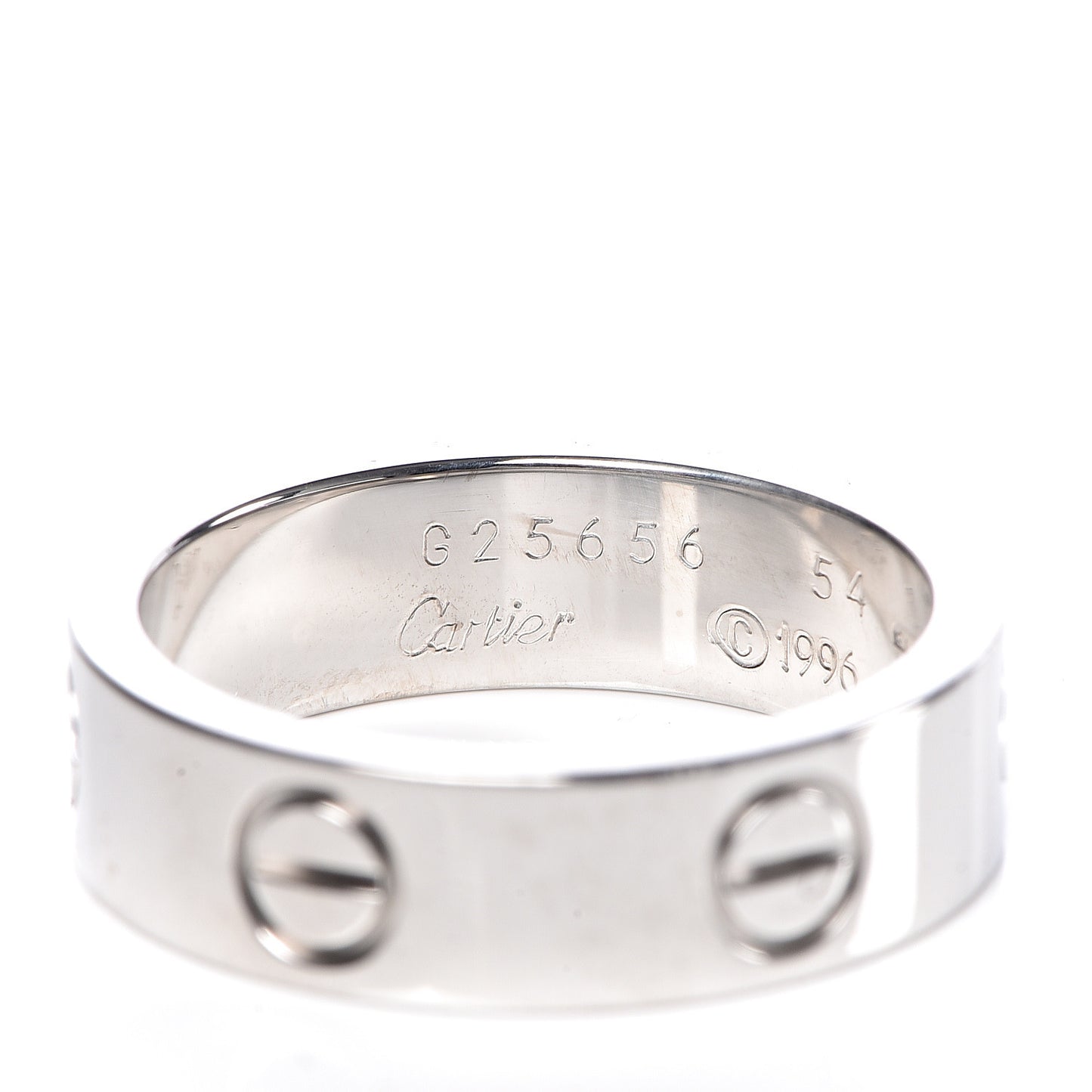 18K White Gold 5.5mm LOVE Ring 54 6.75