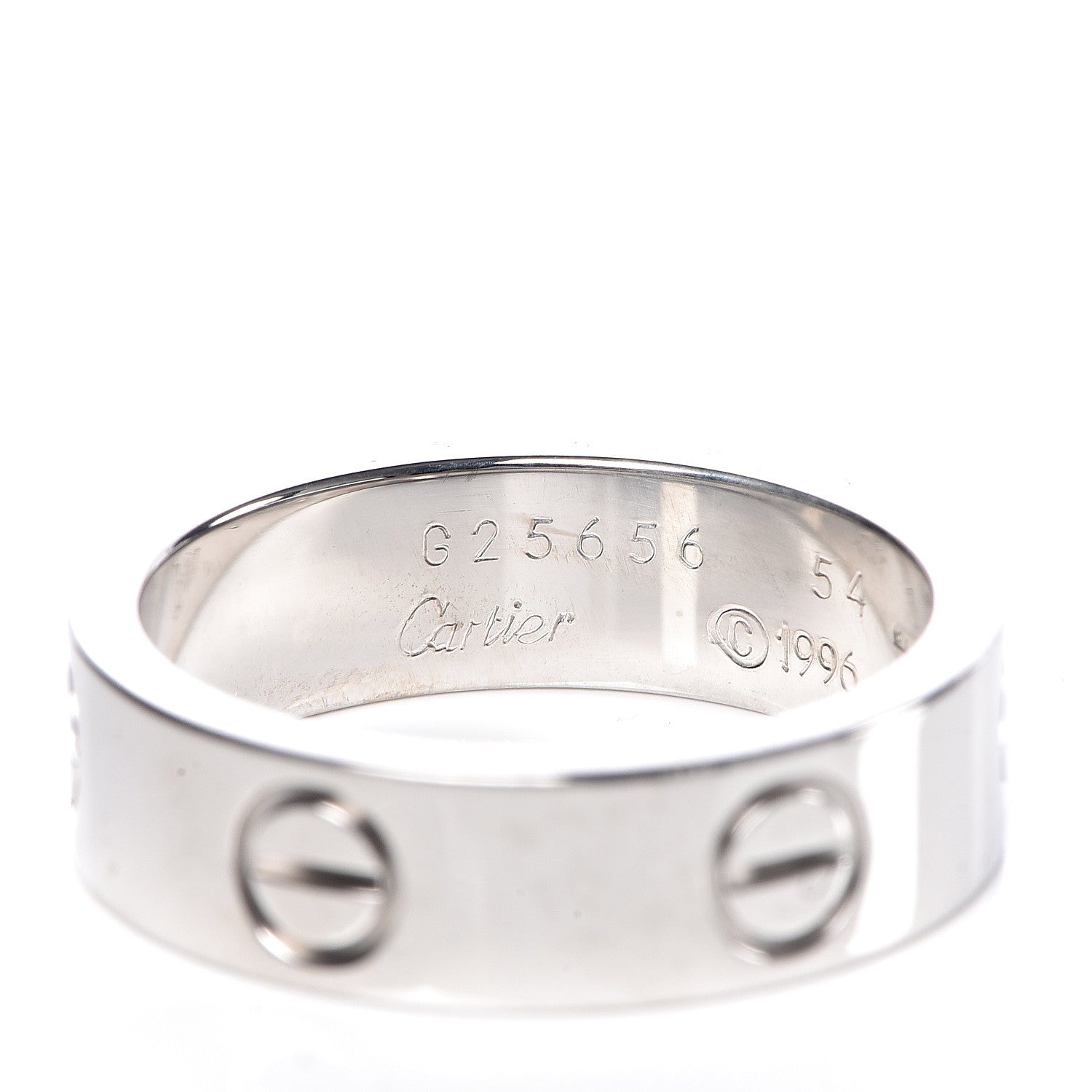 Cartier 18K White Gold 5.5mm LOVE Ring 54 6.75 4 of 5