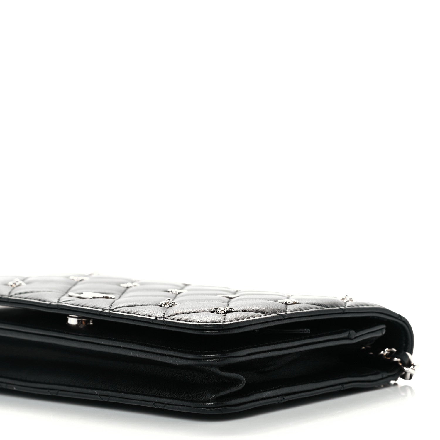 Chanel Lambskin Quilted All About Chanel Wallet On Chain WOC Black 10 of 11