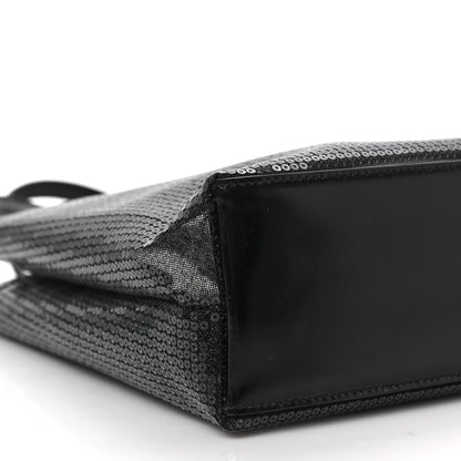 Prada Sequin Mesh Small Tote Bag Black 7 of 8