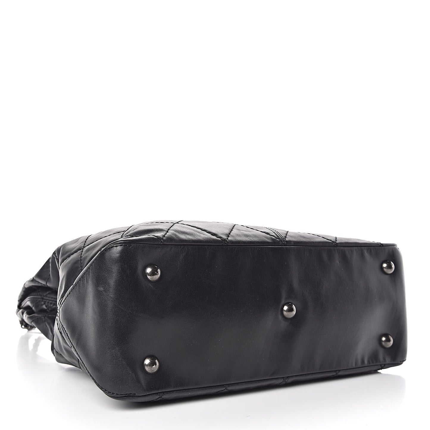 Aged Calfskin Quilted Coco Supple Hobo Black