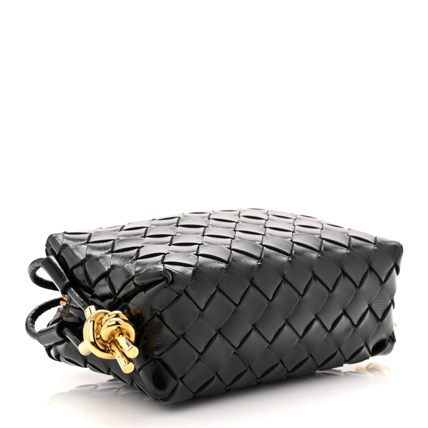 Bottega Veneta Polished Nappa Intrecciato Knot Mini Loop Camera Bag Black 4 of 9