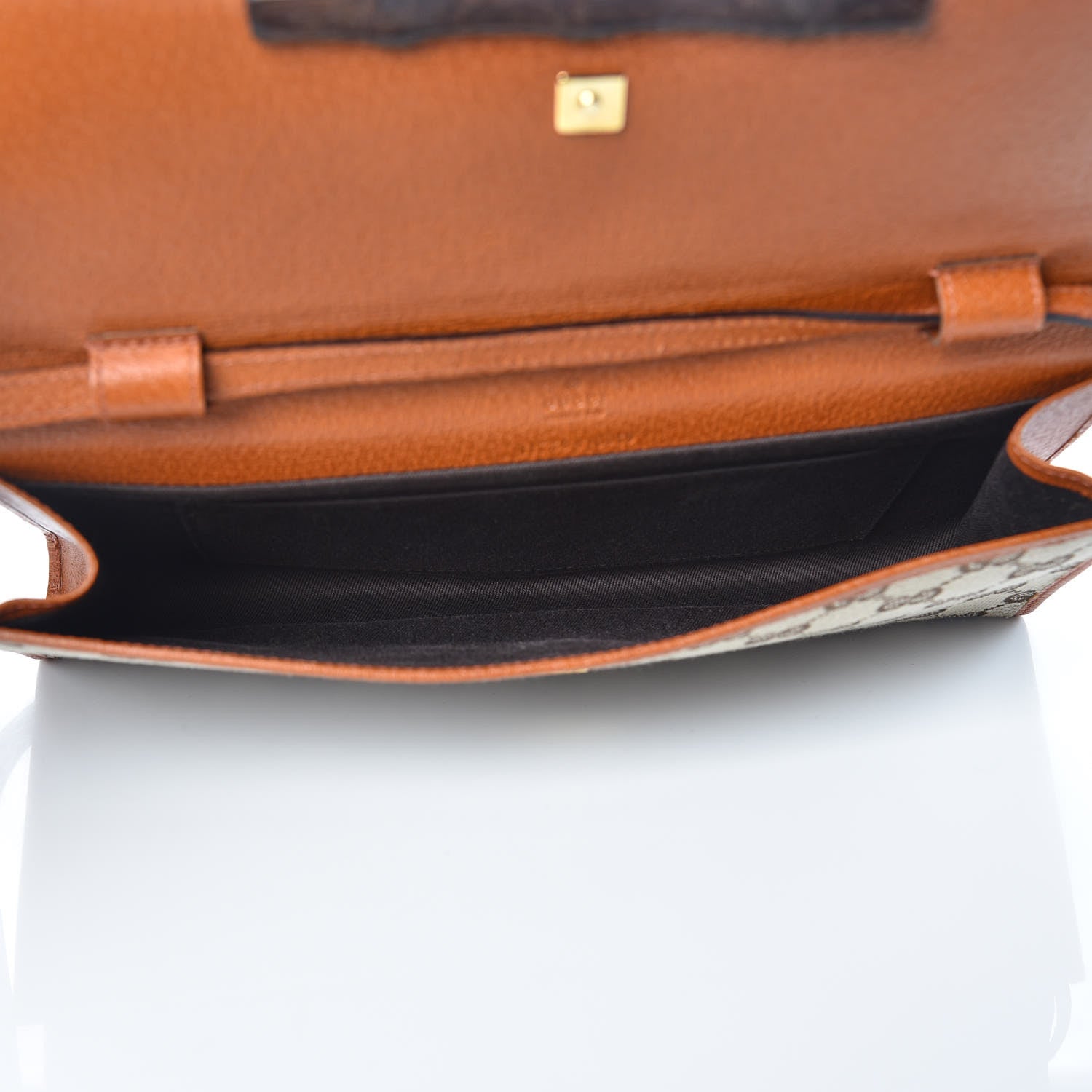 Gucci Monogram Bamboo Bar Clutch Brown 7 of 10
