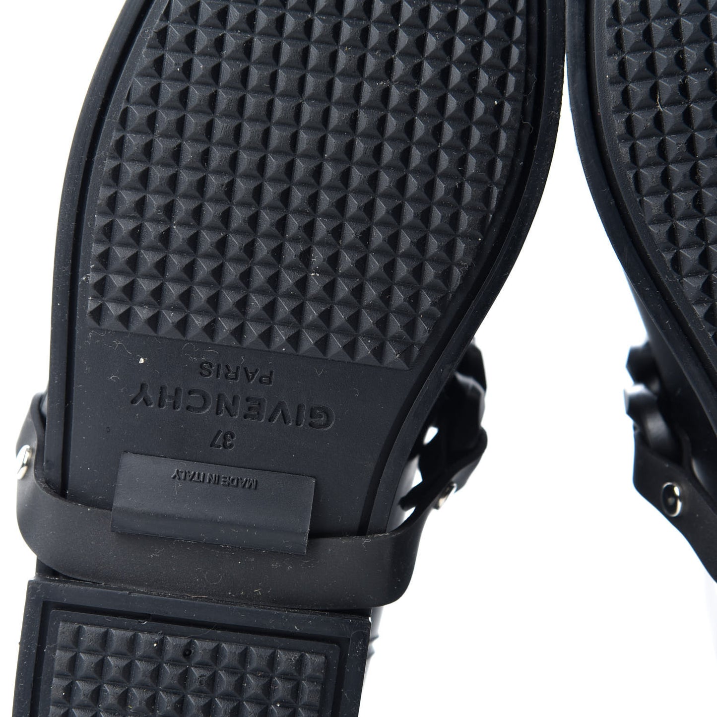 PVC Chain Strap Rain Boots 37 Black