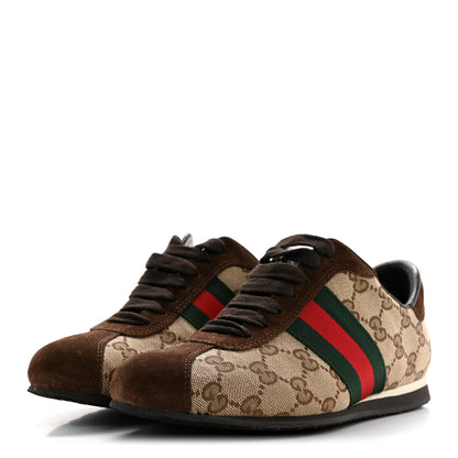 Gucci GG Monogram Suede Vintage Web Womens Sneakers 35.5 Dark Chestnut 4 of 10