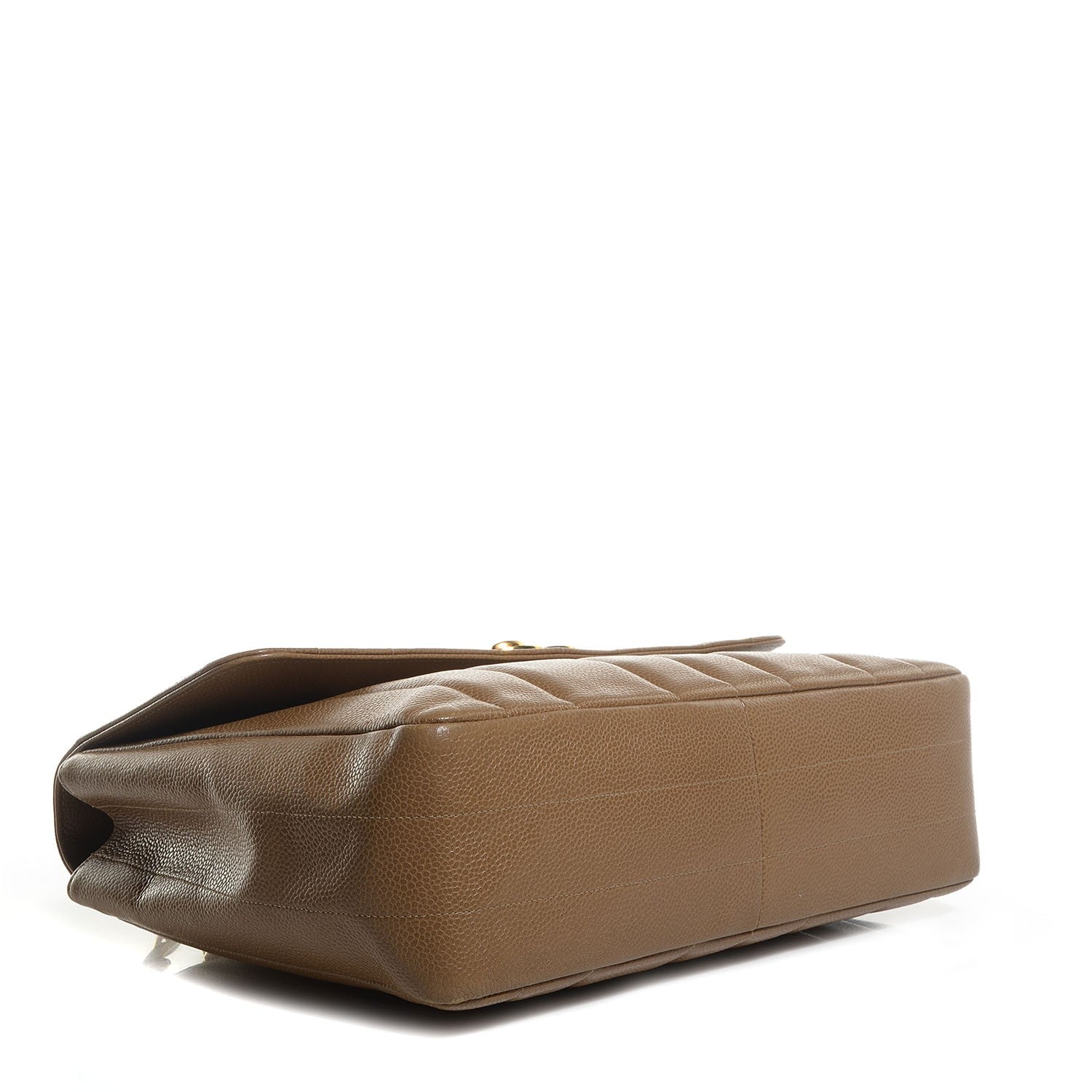 Chanel Caviar Vertical Quilted Jumbo Single Flap Beige 4 of 9