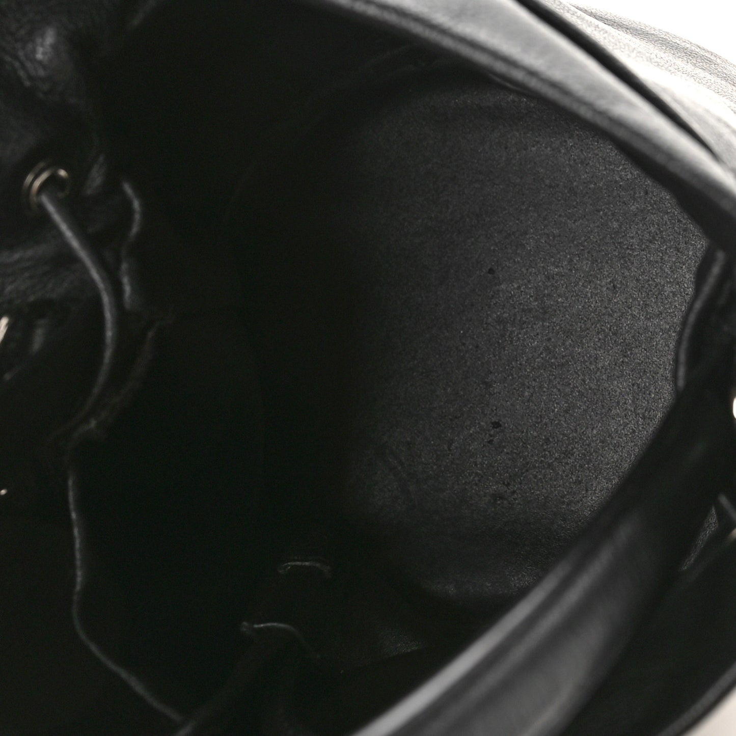 Smooth Calfskin Logo XS Everyday Drawstring Bucket Bag Black