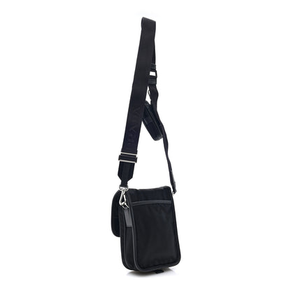 Prada Re-Nylon Saffiano Mini Pocket Single Snap Buckle Messenger Bag Black 2 of 8