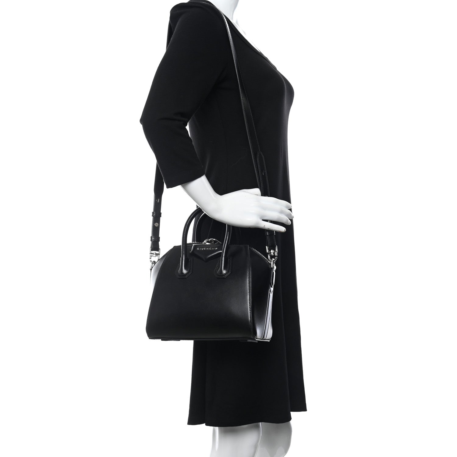 Givenchy Shiny Lord Calfskin Mini Antigona Black 2 of 9